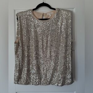 NWT Maurices Silver Sequin Blouse